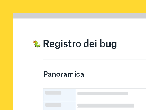 Modello registro bug