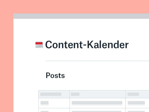 Content-Kalender – Vorlage