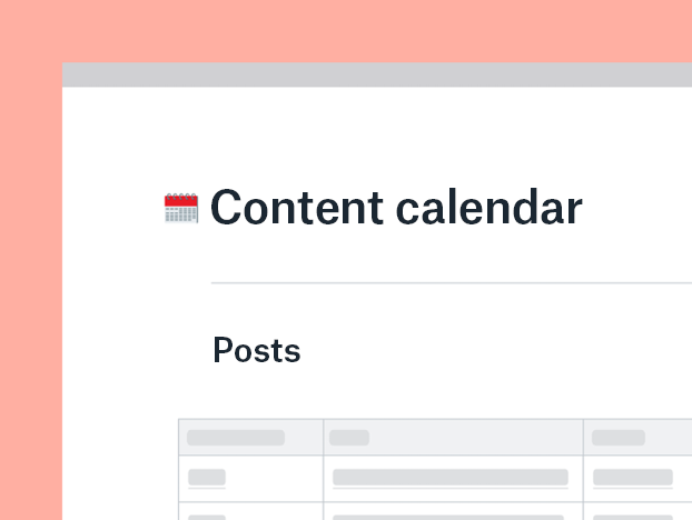 Content calendar template