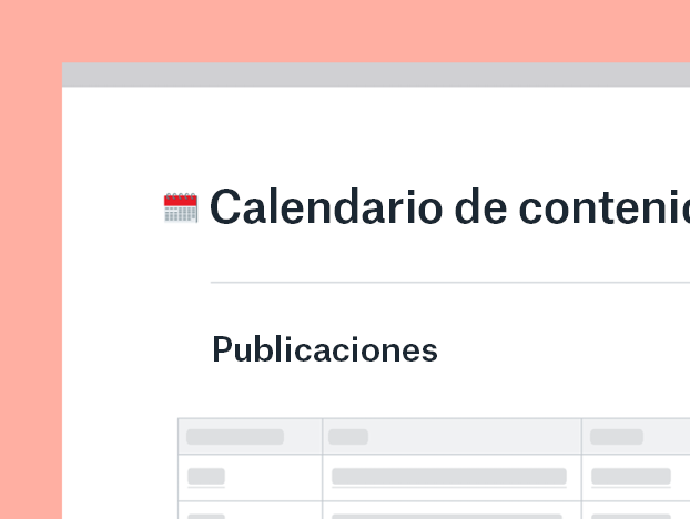 Plantilla de calendario de contenido