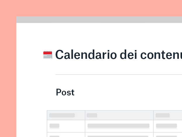 Modello calendario contenuti