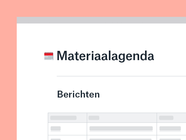 Sjabloon voor materiaalagenda
