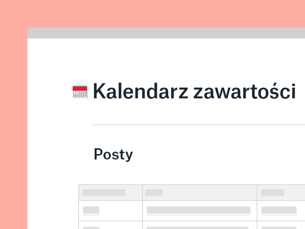 Szablon kalendarza zawartości
