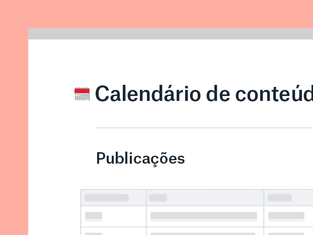 Modelo de calendário de conteúdo