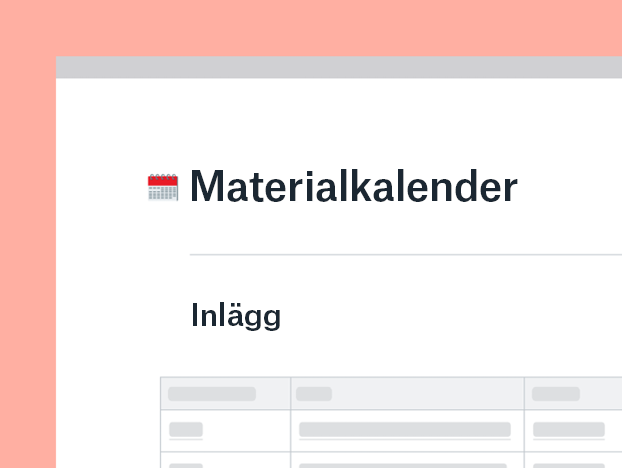Innehållskalendermall