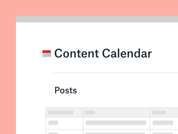 Content calendar template