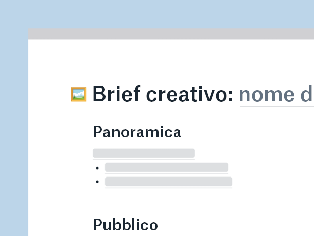 Modello brief creativo