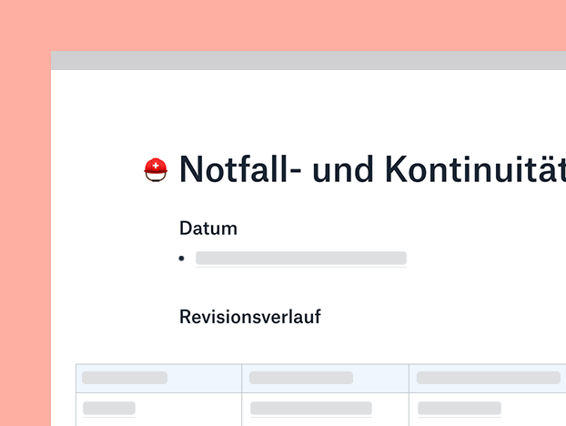 Notfall- und Kontinuitätsplan – Vorlage