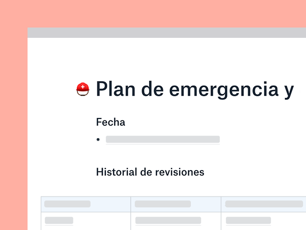 Plantilla de plan de emergencia y continuidad