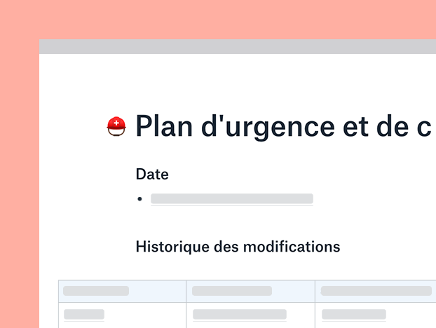 Modèle de plan d'urgence et de continuité