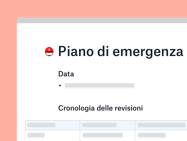Modello piano di emergenza e continuità