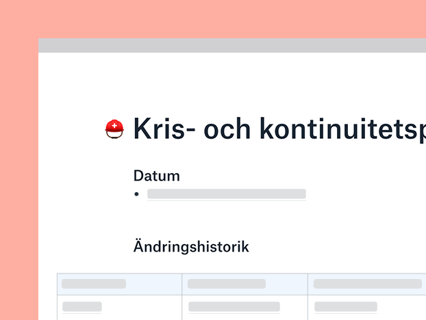 Nöd- och kontinuitetsplanmall