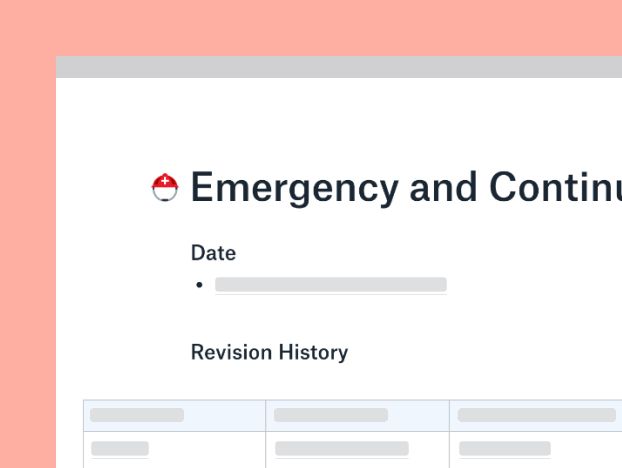 Emergency and Continuity Plan template