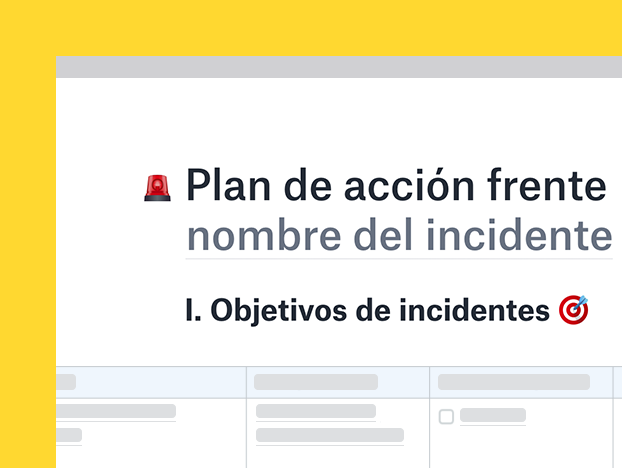 Plantilla de plan de acción frente a emergencias