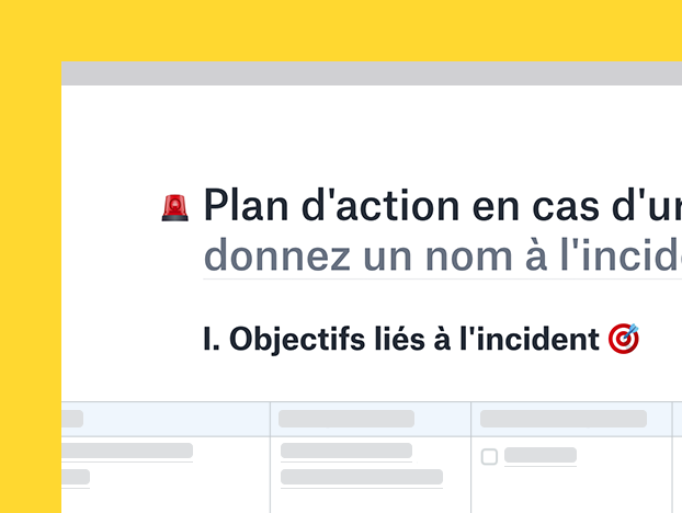 Modèle de plan d'action en cas d'urgence