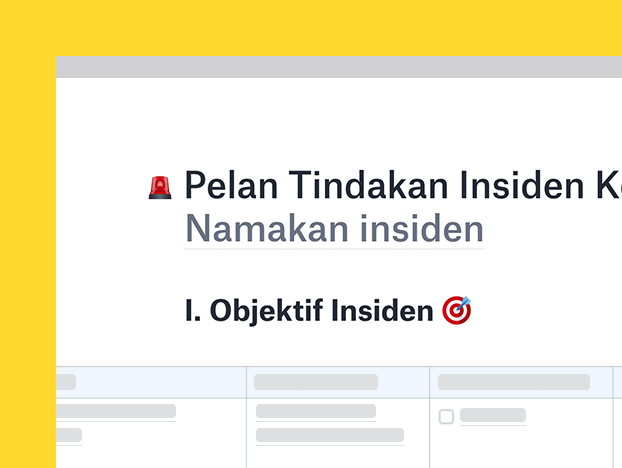 Templat Pelan Tindakan Insiden Kecemasan
