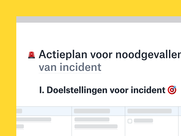 Sjabloon voor actieplan voor noodgevallen