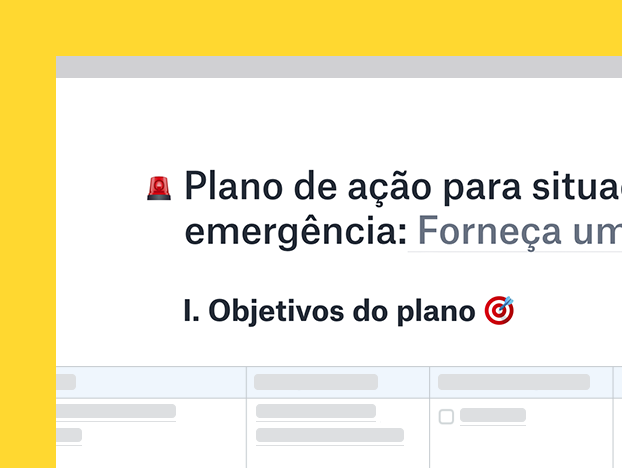 Modelo de plano de ação de incidente de emergência
