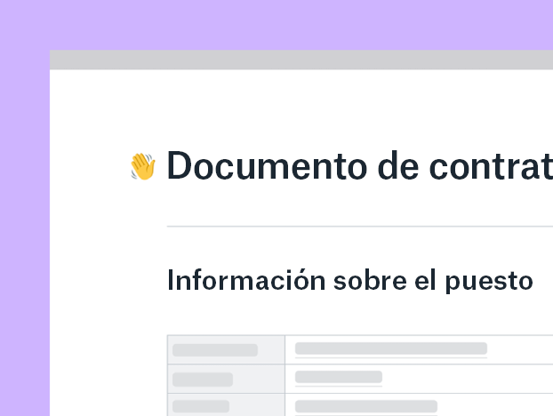 Plantilla de documento de contratación