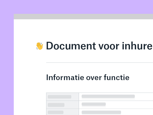 Sjabloon voor inhuren personeel