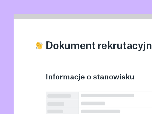 Szablon dokumentacji rekrutacji