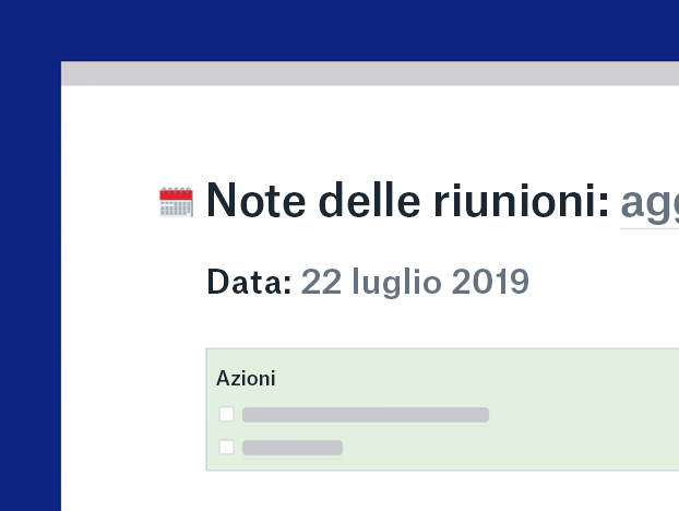 Modello di appunti di riunione