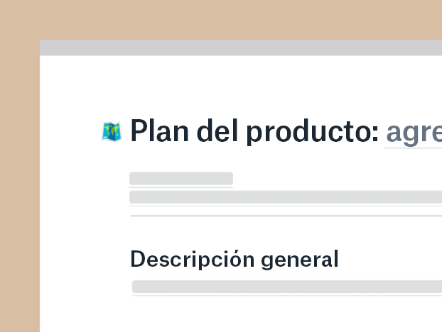 Plantilla de hoja de ruta del producto