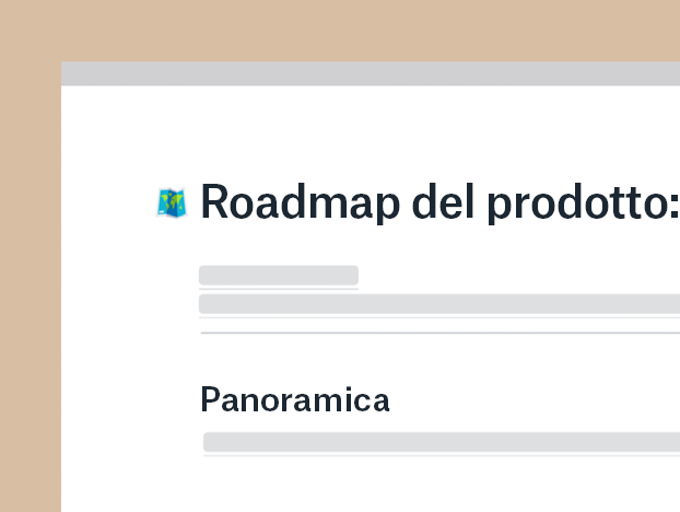 Modello roadmap di prodotto