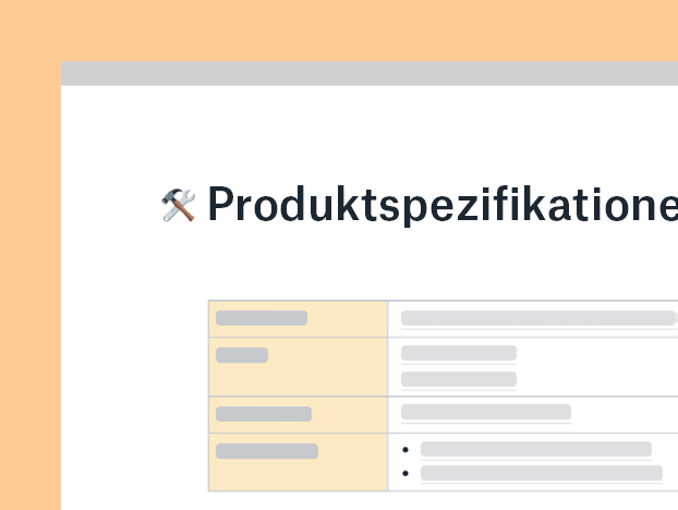 Produktspezifikationen – Vorlage