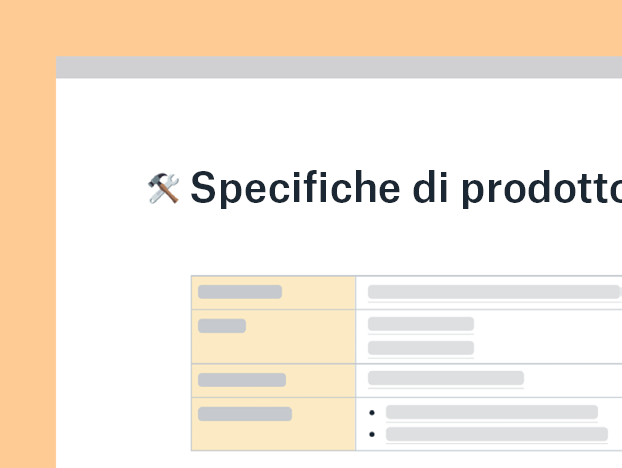 Modello specifiche di prodotto