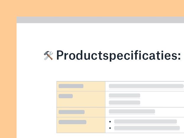 Sjabloon voor productspecificaties