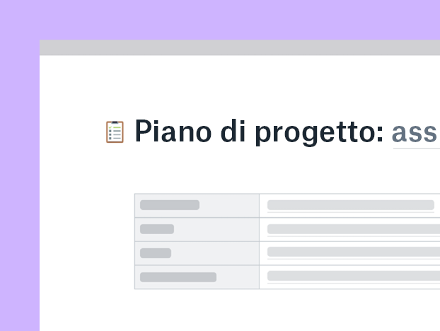 Modello di piano di progetto