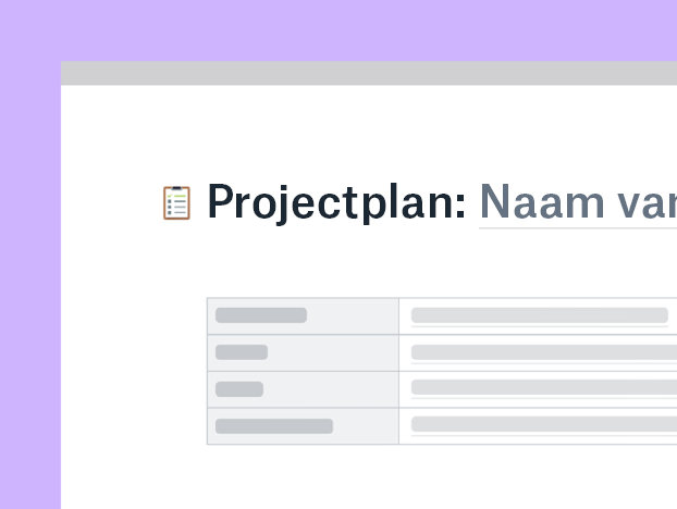 Sjabloon voor projectplanning