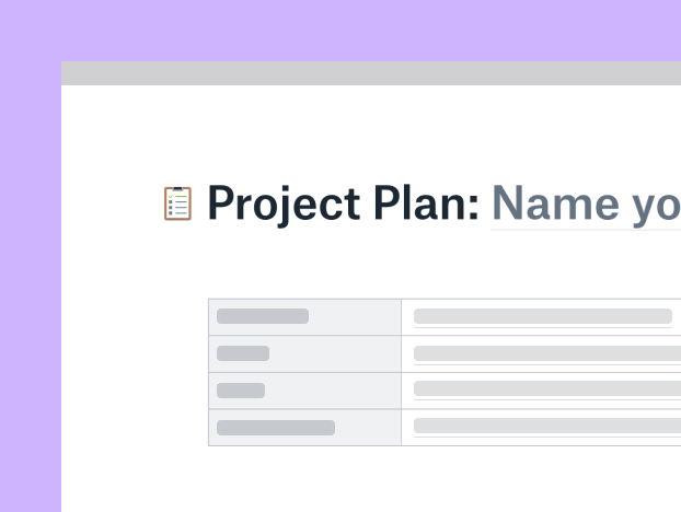 Project plan template