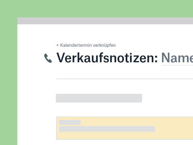 Verkaufsnotizen – Vorlage