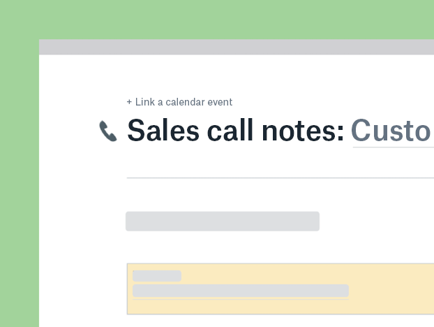 Sales call notes template