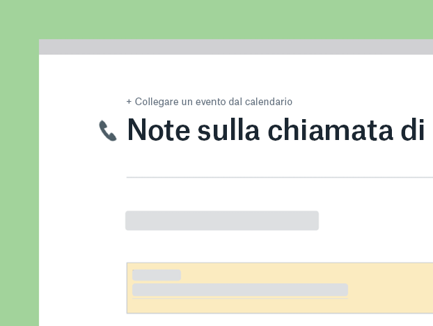 Modello note sulle chiamate di vendita