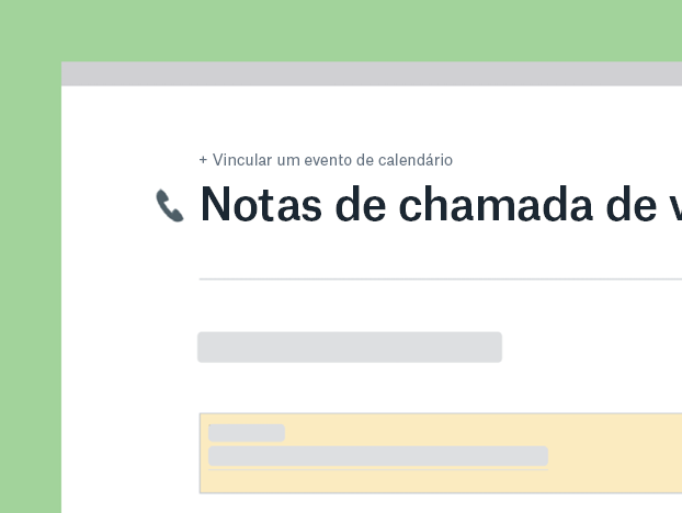 Modelo de notas de chamada de vendas