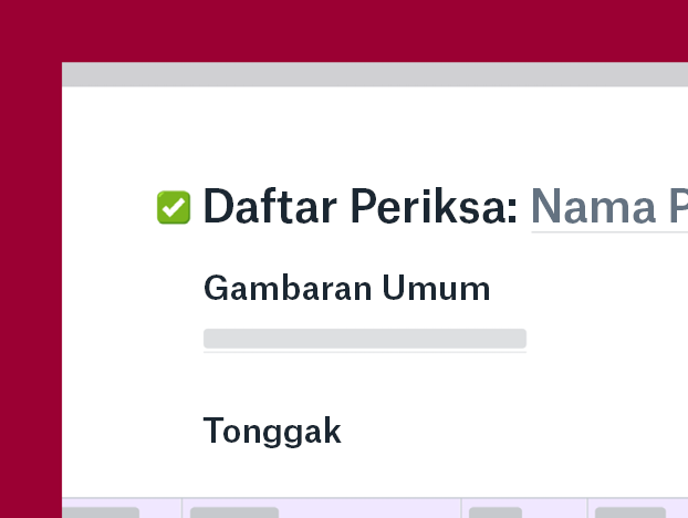 Daftar periksa di Dropbox Paper.