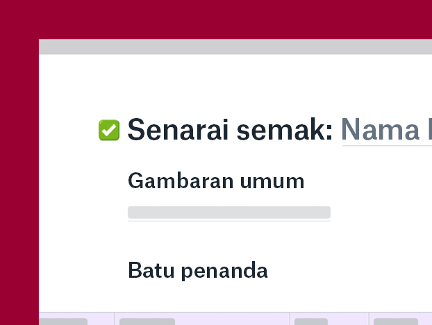 Senarai semak dalam Kertas Dropbox.