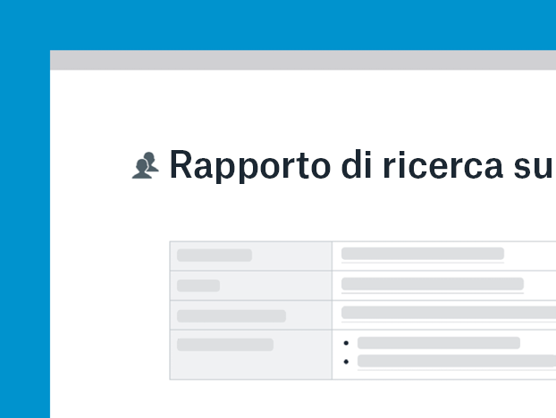 Modello rapporto di ricerca sugli utenti