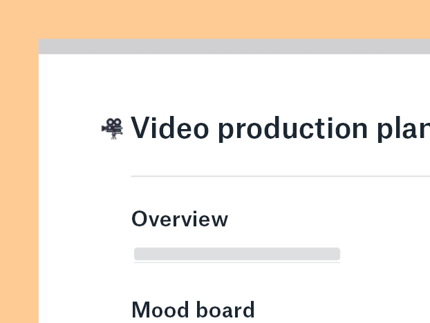 Video production plan template