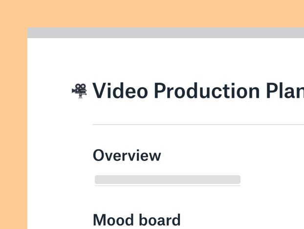 Video production plan template