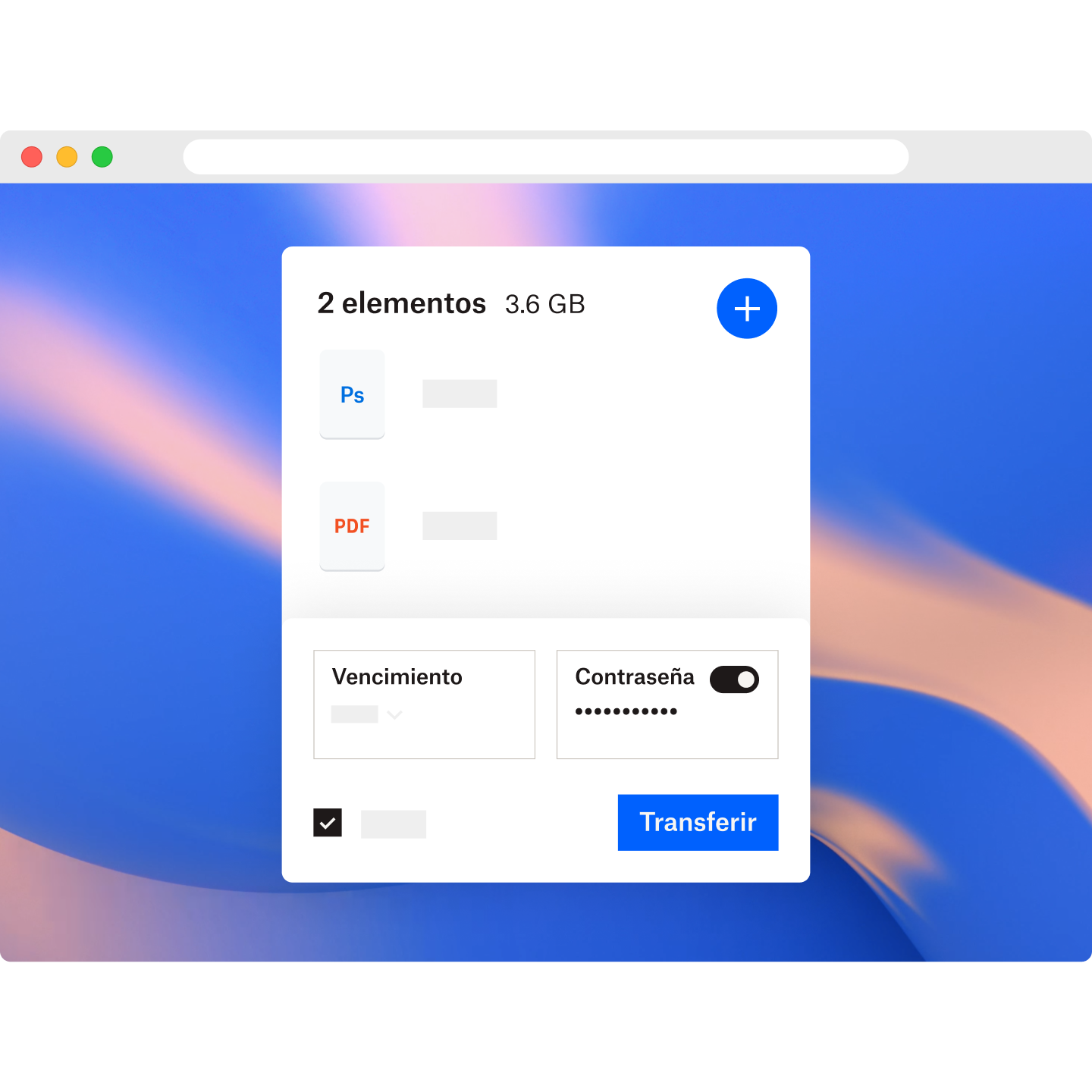 Imagen de permisos para un archivo configurado en Dropbox
