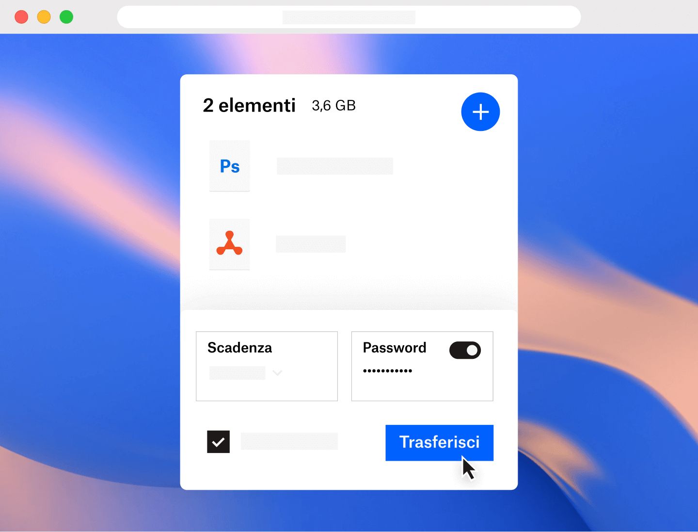 Immagine di autorizzazioni impostate su un file in Dropbox