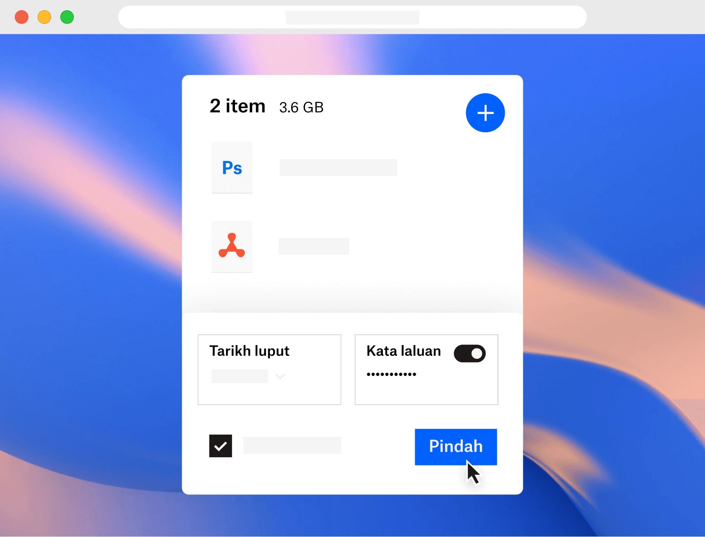 Imej kebenaran fail ditetapkan dalam Dropbox