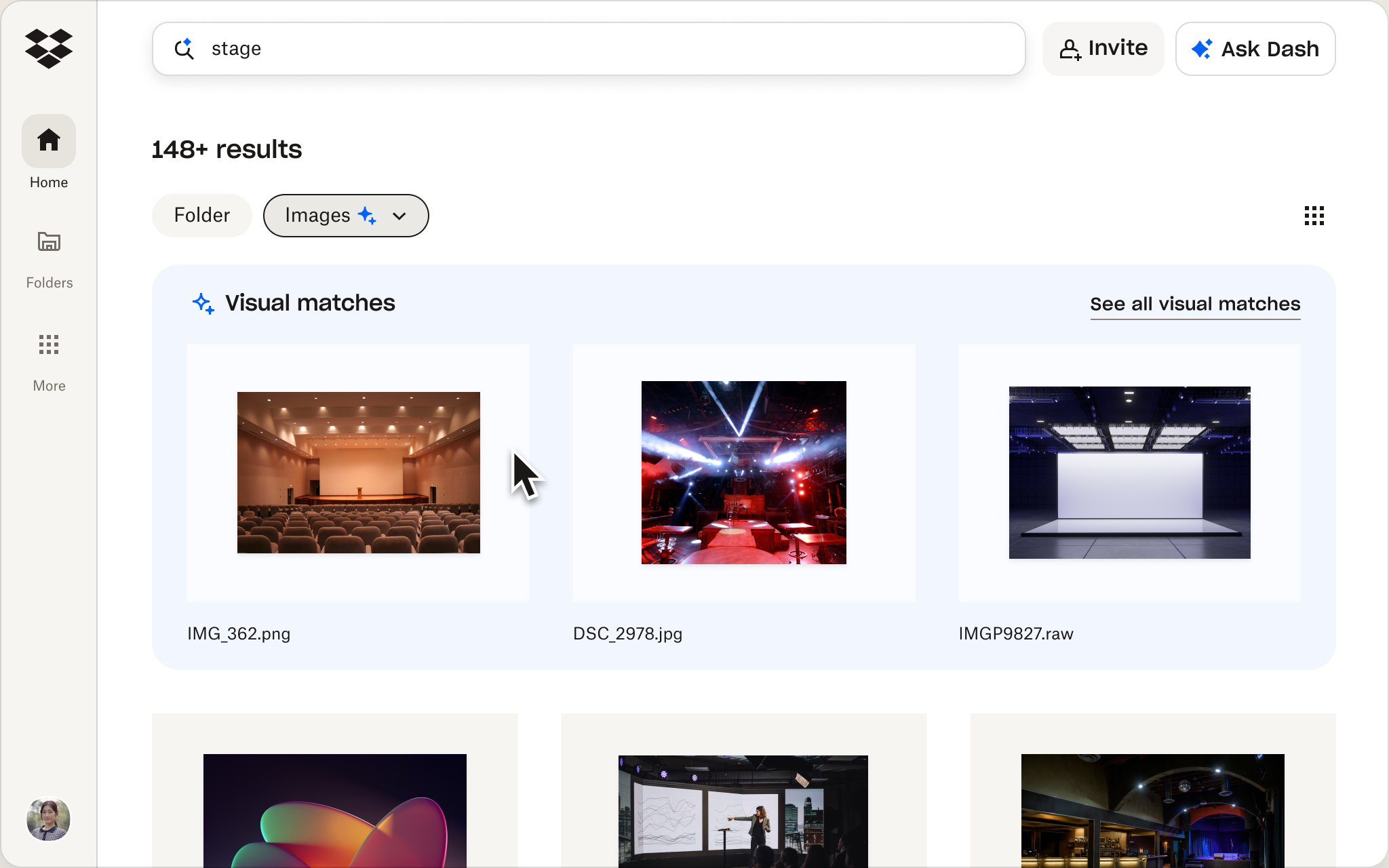 dash semantic image search ui