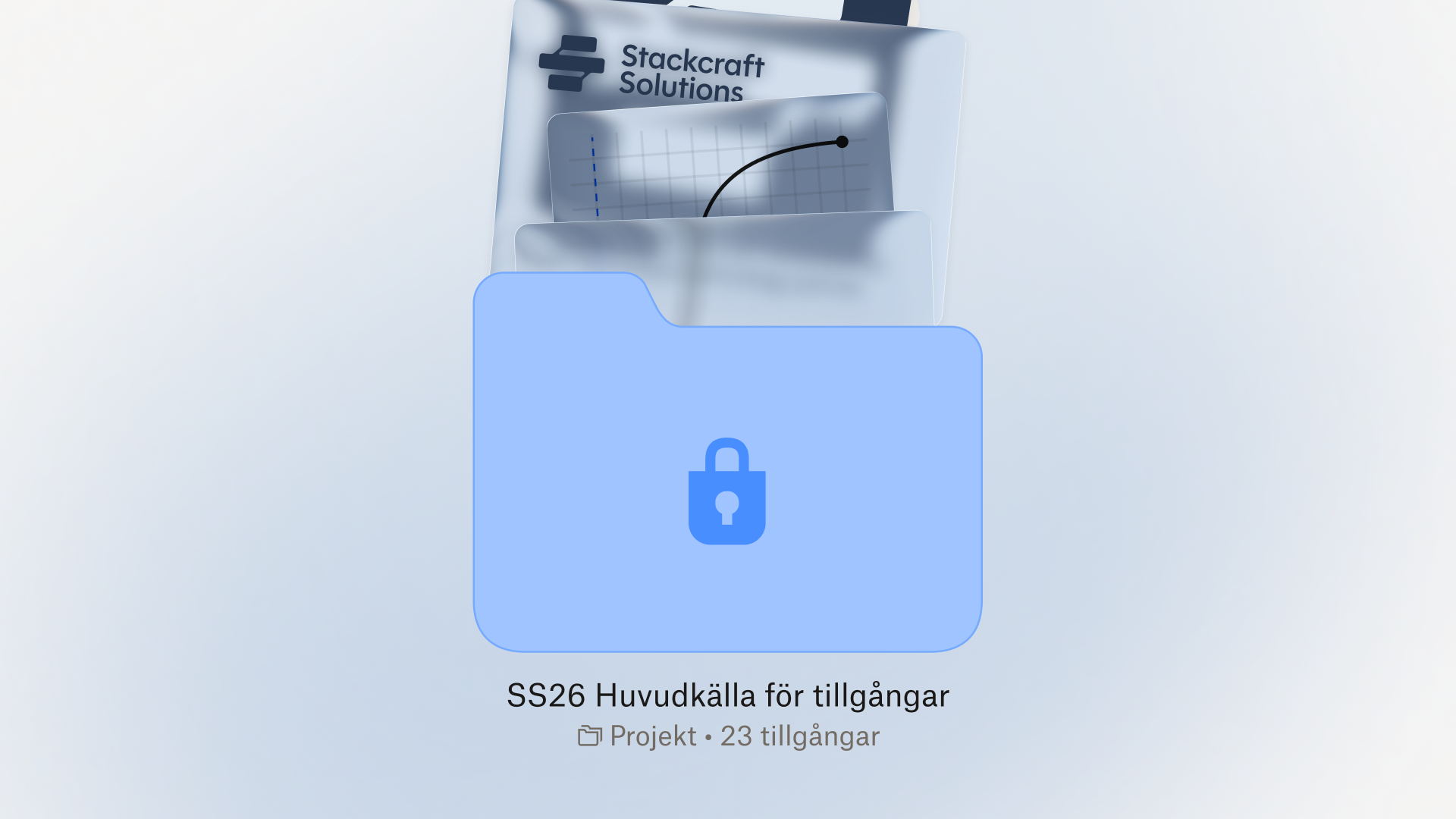 Säker mapp med en blandning av dokument, bilder och datafiler som representerar skyddad molnlagring.