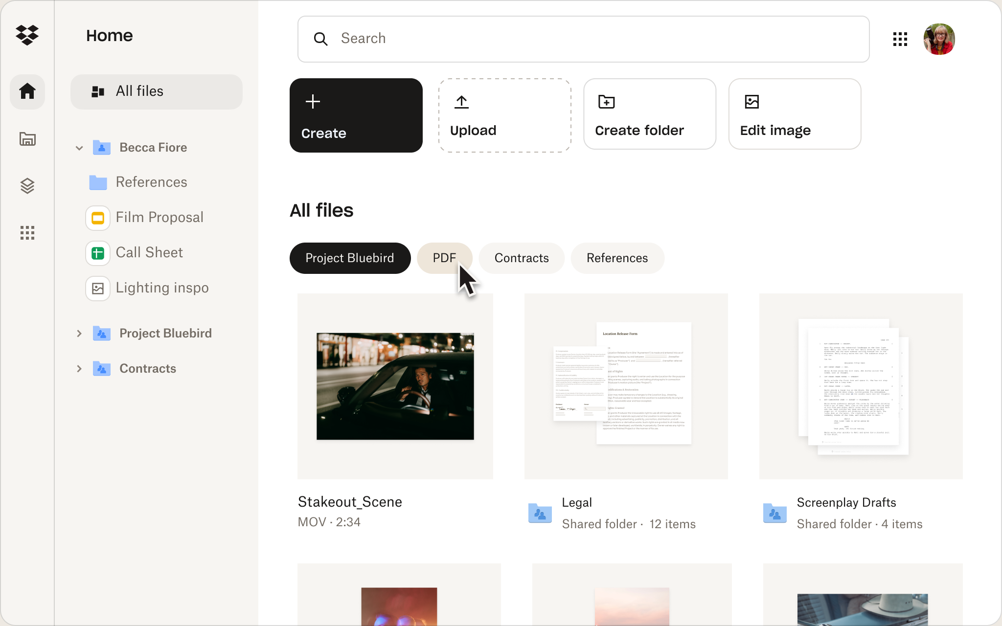 Filtering and file organization using Dropbox.