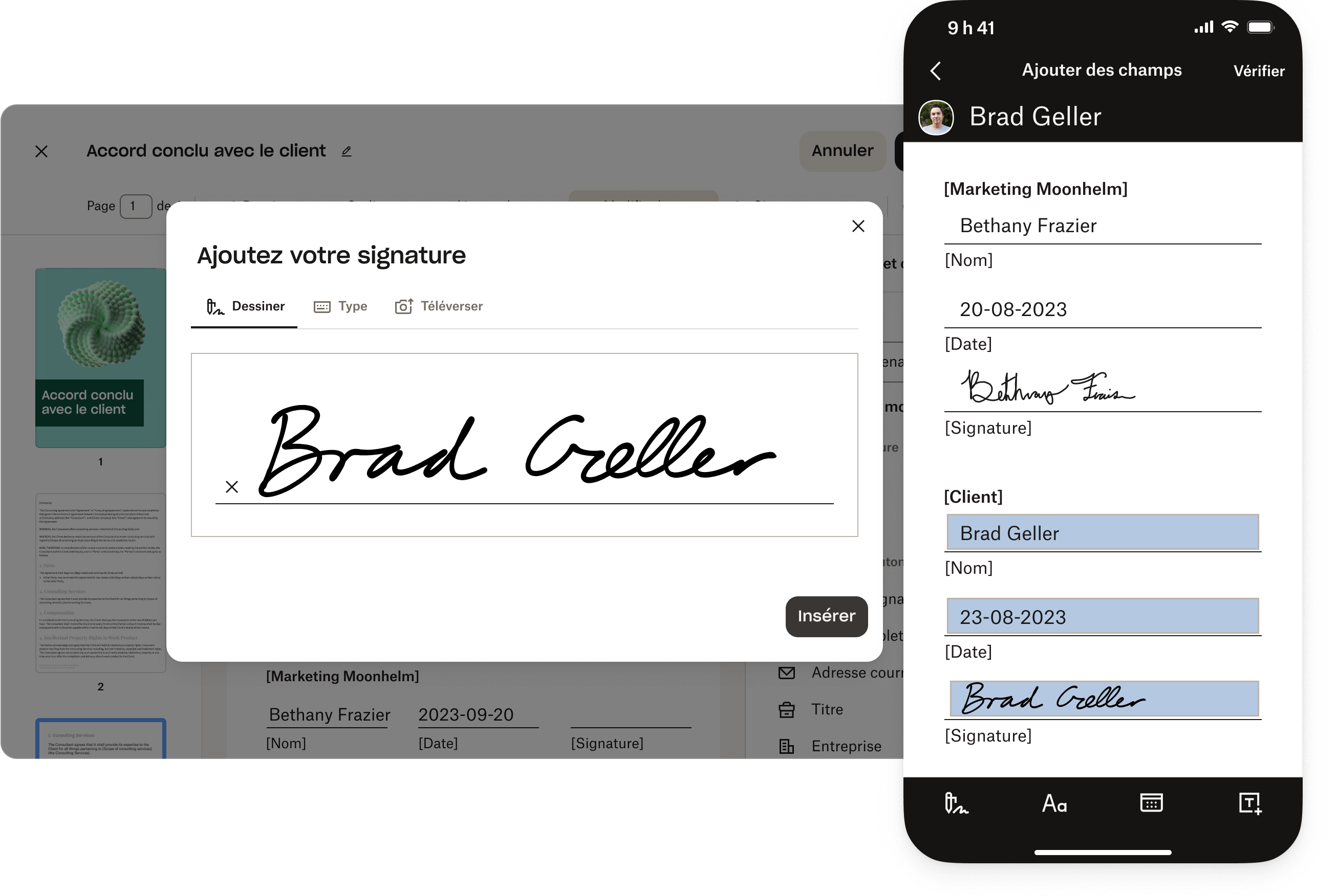 Page d’accueil de Signatures Dropbox avec bouton Envoyer un rappel 